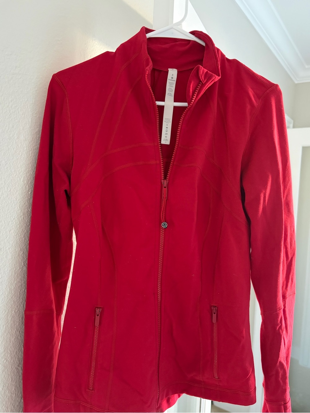 lululemon athletica Women’s Red Zip-Up Jacket size 8 + matching leggings